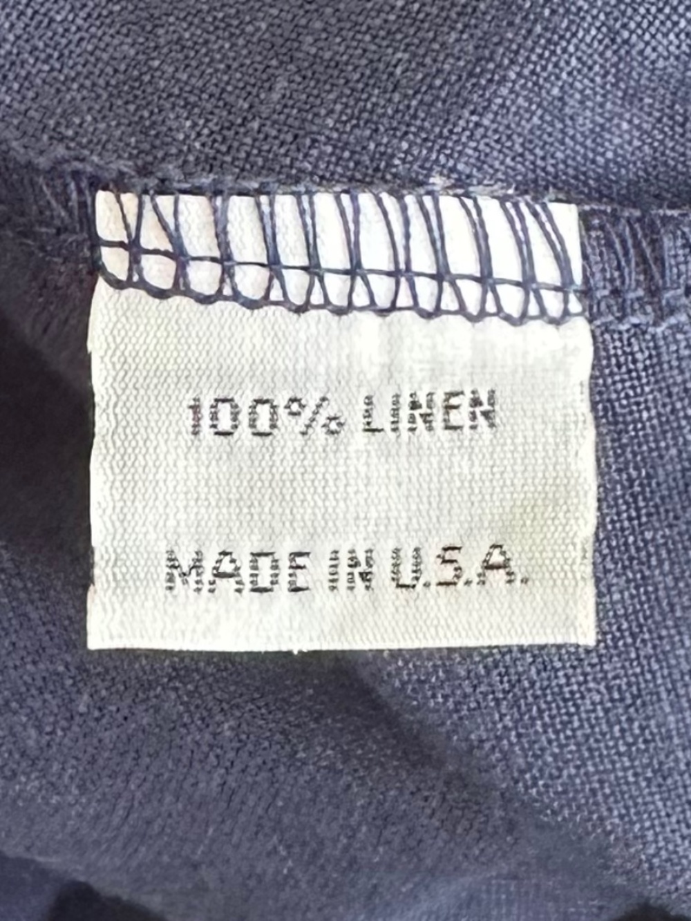 Bryn Walker Linen Hi-Low Tunic Top Navy Small Oversized Lagenlook Relaxed Summer - Picture 8 of 11